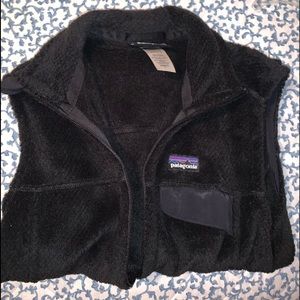Women’s Black Fur Patagonia Vest